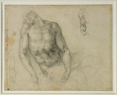 Martwy Chrystus i dwa powtórzenia prawego ramienia ... autorstwa Michelangelo Buonarroti