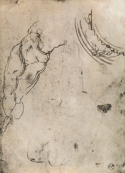 Męskie nogi, studium Michała Anioła. Gabinet Rysunków i Grafiki, Galeria Uffizi, Florencja autorstwa Michelangelo Buonarroti
