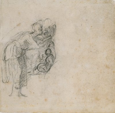 Strona ze szkicownika: Kobieta w czerni, c1490-1560 autorstwa Michelangelo Buonarroti