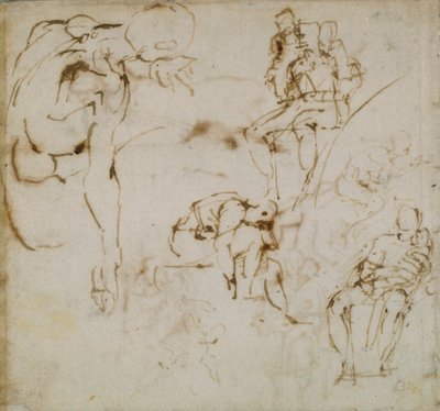 Strona ze szkicownika, c1490-1560 autorstwa Michelangelo Buonarroti