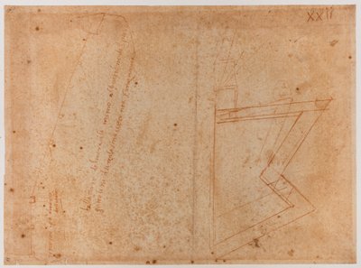 Plan murów w pobliżu Bramy św. Piera Gattoliniego autorstwa Michelangelo Buonarroti