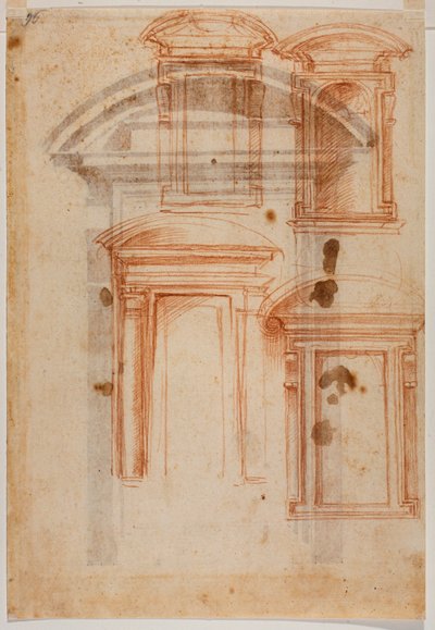 Studium portalu dla biblioteki Laurentian autorstwa Michelangelo Buonarroti