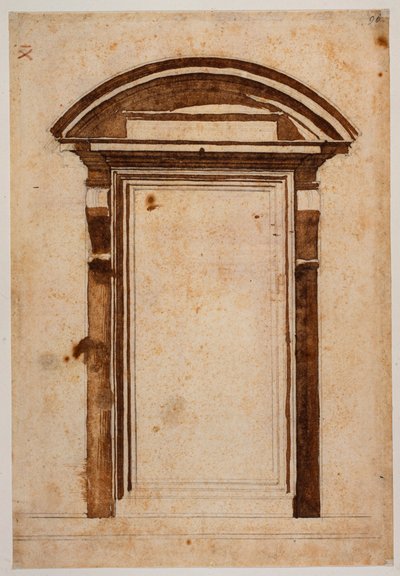 Studium portalu dla biblioteki Laurentian autorstwa Michelangelo Buonarroti