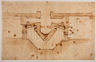 Projekt fortyfikacji bramy, XVI wiek (rysunek) autorstwa Michelangelo Buonarroti