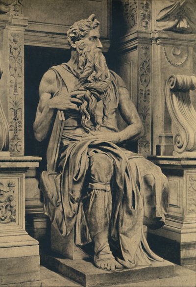 Roma - Kościół św. Piotra w Vinculis - Mojżesz, autorstwa Michała Anioła, 1910 autorstwa Michelangelo Buonarroti