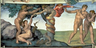 Sufit Kaplicy Sykstyńskiej (1508-12): Upadek człowieka autorstwa Michelangelo Buonarroti