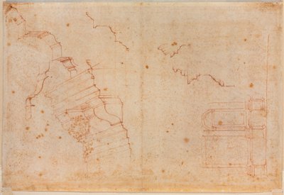 Studia z zabytków rzymskich, XVI wiek (rysunek) autorstwa Michelangelo Buonarroti