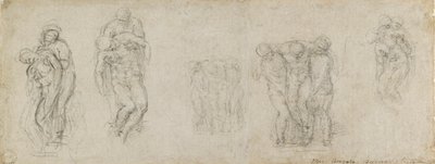 Studia na Pietę i złożenie do grobu, XVI w. autorstwa Michelangelo Buonarroti