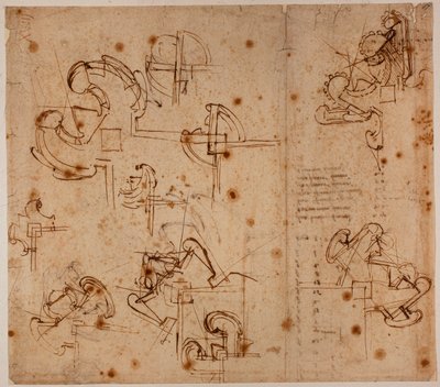 Badania fortyfikacji dla bramy autorstwa Michelangelo Buonarroti