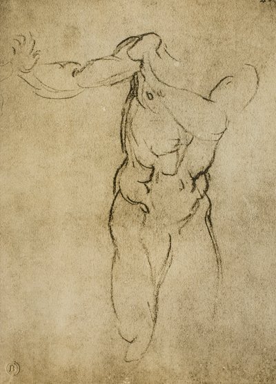 Studium męskiego popiersia, rysunek Michała Anioła. Casa Buonarroti, Florencja autorstwa Michelangelo Buonarroti