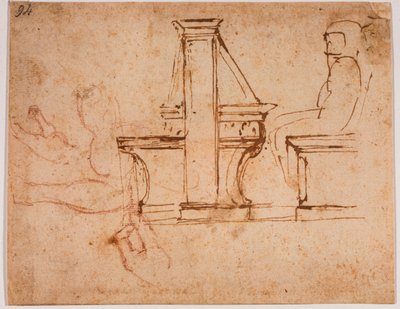 Studium sufitu czytelni Biblioteki Laurentian autorstwa Michelangelo Buonarroti
