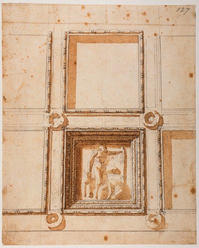 Studium dekoracji kopuły nowej zakrystii autorstwa Michelangelo Buonarroti