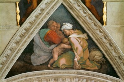 Przodkowie Chrystusa: sufit Kaplicy Sykstyńskiej Ozias w Watykanie, 1508-1512. autorstwa Michelangelo Buonarroti