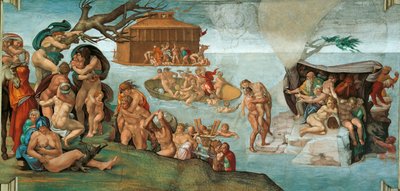 Sufit Kaplicy Sykstyńskiej Potopu w Watykanie, 1508-1512. autorstwa Michelangelo Buonarroti