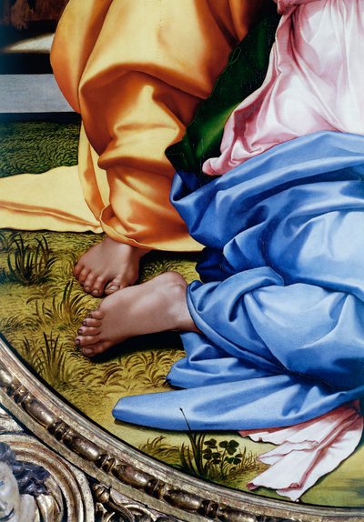 Święta Rodzina lub Tondo Doni, szczegół stóp autorstwa Michelangelo Buonarroti