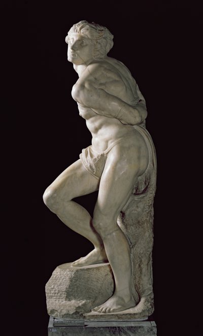 Zbuntowany niewolnik, 1513-15 autorstwa Michelangelo Buonarroti