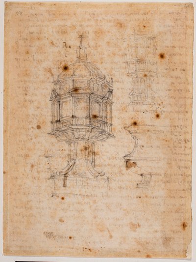 Dwa badania ciborium autorstwa Michelangelo Buonarroti