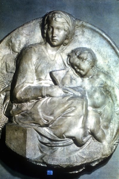 Dziewica z Dzieciątkiem, 1504-1505 autorstwa Michelangelo Buonarroti