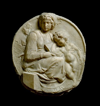 Madonna Pitti lub Tondo Pitti. Pończochy z wytłaczanego marmuru autorstwa Michelangelo Buonarroti autorstwa Michelangelo Buonarroti