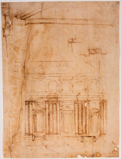 Prospekt ścienny dla wnęki Laurentian autorstwa Michelangelo Buonarroti