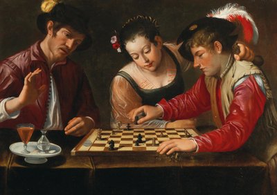 Szachiści, XVII wiek. autorstwa Michelangelo, Caravaggio
