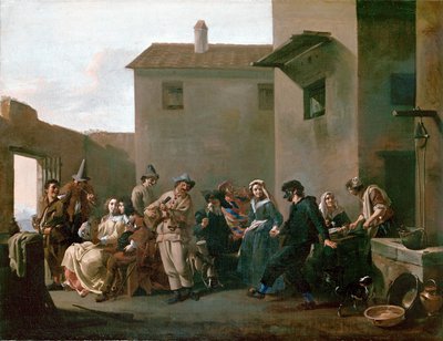 Taniec w Trattorii... (olej na płótnie) autorstwa Michelangelo Cerquozzi