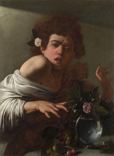 Chłopiec ugryziony przez Jaszczurkę, ok. 1595 autorstwa Michelangelo Merisi Caravaggio