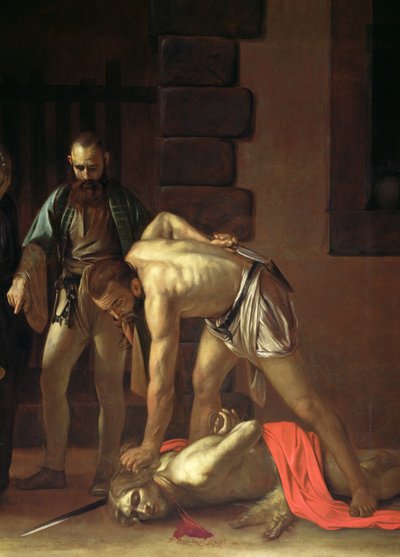 Ścięcie św. Jana Chrzciciela, 1608 olej na płótnie, detal z 127654 autorstwa Michelangelo Merisi Caravaggio