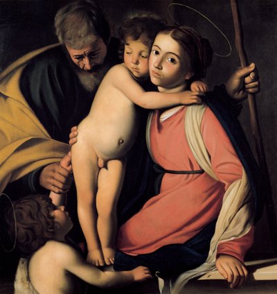 Święta Rodzina z Janem Chrzcicielem jako chłopiec, początek XVII wieku. autorstwa Michelangelo Merisi Caravaggio