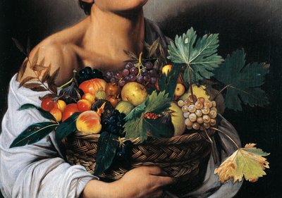 Chłopiec z koszem owoców, szczegół autorstwa Michelangelo Merisi da Caravaggio