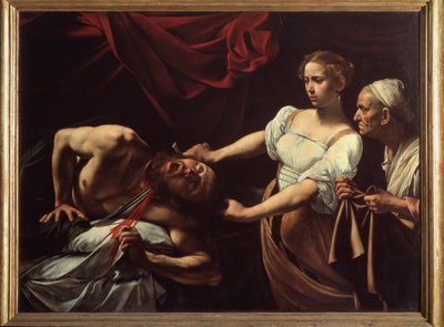 Judyta odcinająca głowę Holofernesowi (olej na płótnie autorstwa Michelangelo Merisi da Caravaggio