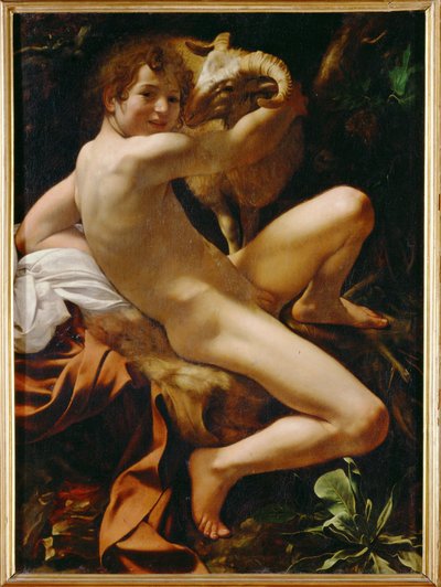 Święty Jan Chrzciciel jako mały chłopiec (obraz na płótnie) autorstwa Michelangelo Merisi da Caravaggio