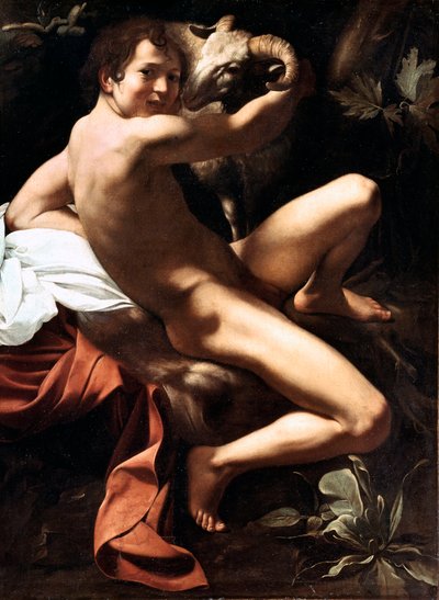 Święty Jan Chrzciciel na pustyni Obraz Michała Anioła Merisi pt. Caravaggio lub il Caravaggio (1571-1610) 1609 niedziela 159x124 cm Rzym, Galleria Borghese autorstwa Michelangelo Merisi da Caravaggio