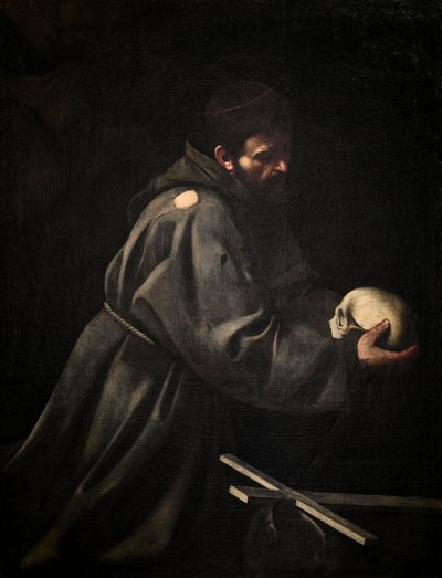 Św. Franciszek w medytacji, ok. 1606 (olej na płótnie) autorstwa Michelangelo Merisi da Caravaggio
