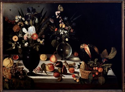 Martwa natura z kwiatami i owocami Obraz przypisywany Caravaggio dit le Caravaggio autorstwa Michelangelo Merisi da Caravaggio