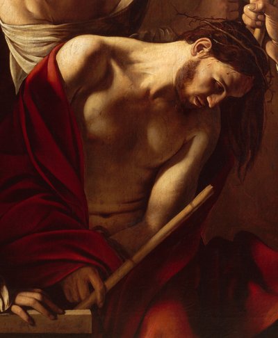 Ukoronowanie cierniem (detal), ok. 1603 (olej na płótnie) autorstwa Michelangelo Merisi da Caravaggio