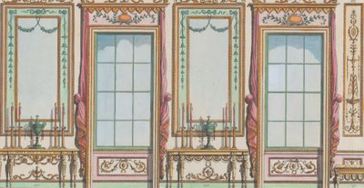 Ozdobna ściana wewnętrzna z oknami i kielichami, nr. 267-273..., 27 lutego 1784. autorstwa Michelangelo Pergolesi