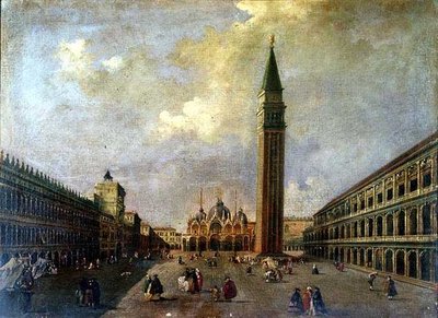 Plac św. Marka z dzwonnicą (olej) autorstwa Michele (attr. to) Marieschi