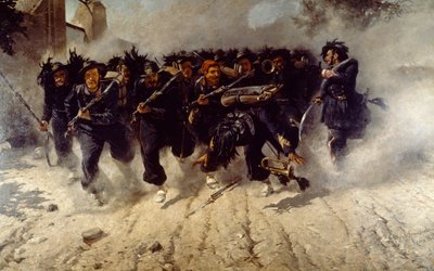 Bersaglieri Charge w Porta Pia, Michele Cammarano (1835-1920), olej na płótnie, 290x472 cm autorstwa Michele Cammarano