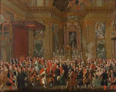 "Ferdynand IV zostaje zaprzysiężony na króla Neapolu". autorstwa Michele Foschini