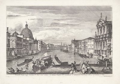 Canal Grande w Wenecji Prospekt Grand Canal of Coenobium D: wyraźne linie (...) (tytuł na obiekcie) Gezichten op Venetië (tytuł serii) Wspaniałe i wybrane widoki Wenecji (tytuł serii) autorstwa Michele Marieschi