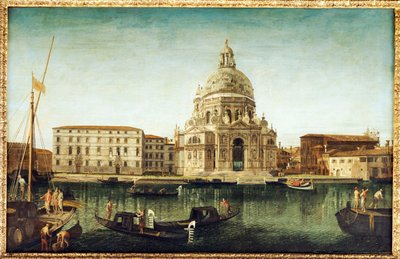 Santa Maria della Salute, Wenecja, z gondolami na Canale Grande autorstwa Michele Marieschi