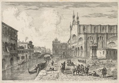 Widoki Wenecji: Campo S. S. Giovanni e Paolo, 1741. autorstwa Michele Marieschi