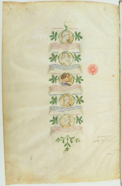 Genealogia Viscontich (BNF, ms lat. 5888) btv1b10020318d, f36 autorstwa Michelino Molinari da Besozzo