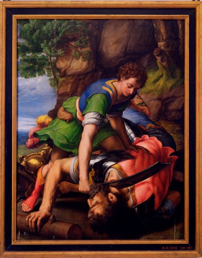 Obraz „Dawid i Goliat” autorstwa Michiela Coxcie autorstwa Michiel I Coxie or Coxcie