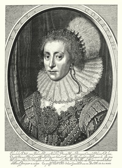 Elżbieta Stuart, królowa Czech (grafika) autorstwa Michiel Jansz. van (after) Miereveld