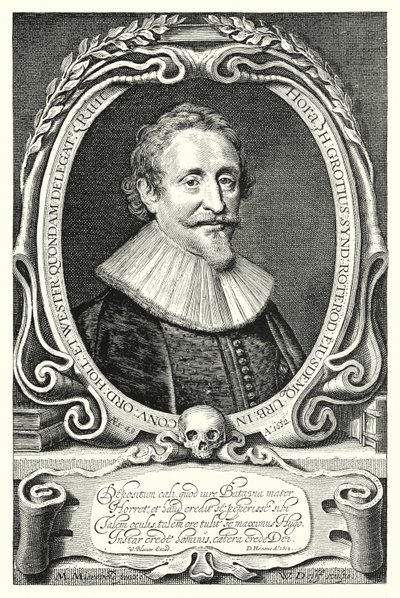 Hugo Grotius, holenderski prawnik, teolog; filozof i autor (rytownictwo) autorstwa Michiel Jansz. van (after) Miereveld