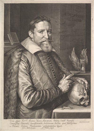 Portret Joannes Neyen, generała zakonu franciszkanów, ambasadora w Trewirze, 1608. autorstwa Michiel Jansz van Miereveld