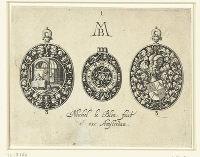 Dwie zegarki i tarcza, ok. 1620-26 autorstwa Michiel Le Blon