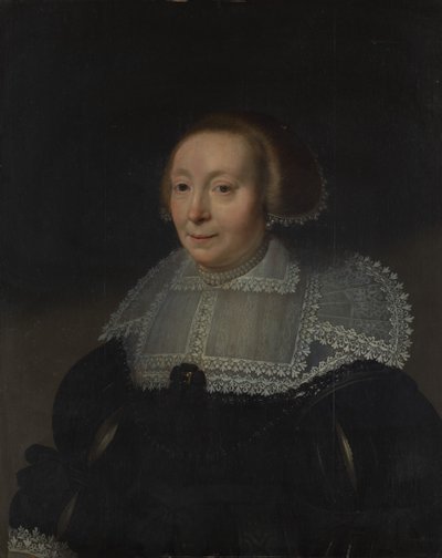 Portret kobiety z koronkowym kołnierzykiem, ca. 1632-35. autorstwa Michiel Jansz van Mierevelt